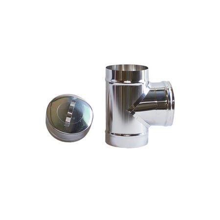 Tê C/Tampo Inox Parede Simples